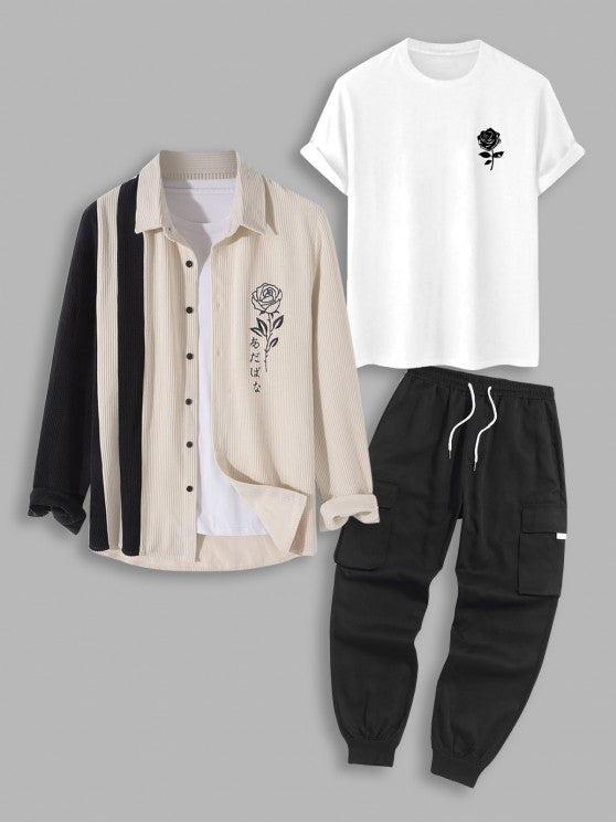 Winter Outfit With Corduroy Shirt And Cargo Pants