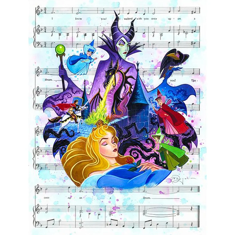【Huacan Brand】Disney Princesses And Villains 11CT Stamped Cross Stitch 50*65CM