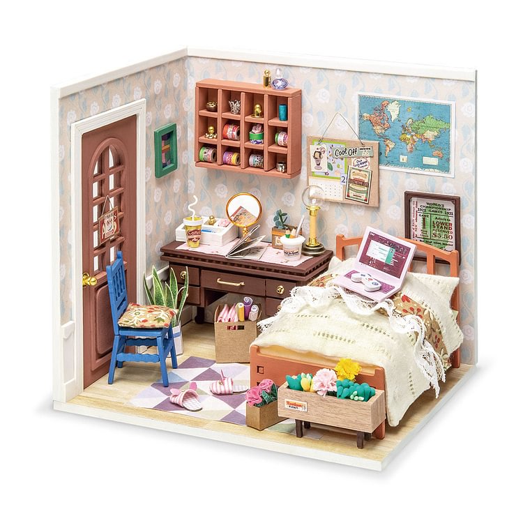  Robotime Online Rolife Anne's Bedroom DGM08 DIY Miniature Dollhouse Kit 1:20