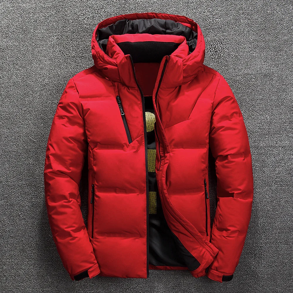 Smiledeer New winter men's hooded zipper down jacket