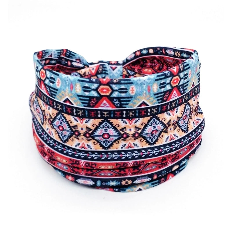 Women’s Hair Band African Print Pattern Wide Edge Elastic Knot Sports Yoga Headband Women’s Headwear Hair Accessories