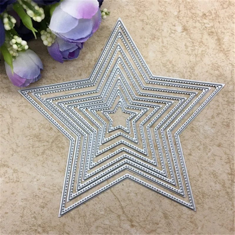 8pcs Basic Stars Cutting Dies Carbon steel Metal Cutting Dies Scrapbooking Decorative Paper Cards Template