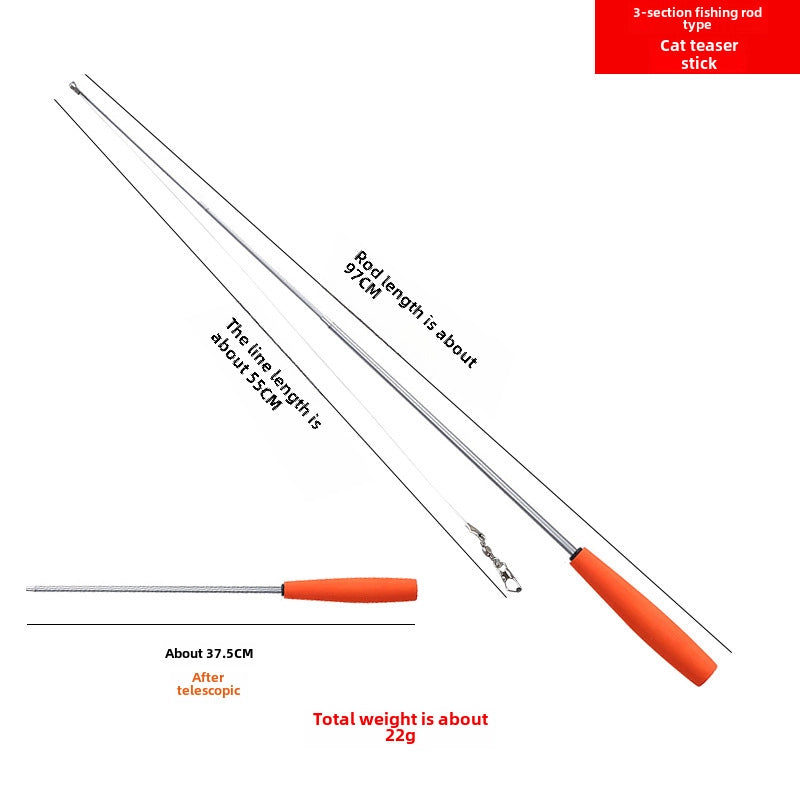 Cat Toy Teaser Wand Feather Interactive Toy For Cats Suitable For Indoor Outdoor Play