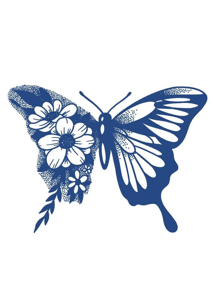 KT51-100 Semi-permanent herbal juice tattoo sticker flower arm clavicle non-reflective simulation tattoo big picture