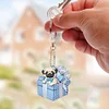 (US Local)6PCS  Gift Dogs DIY Diamond Painting Keychain Diamond Art Kits Keyrings