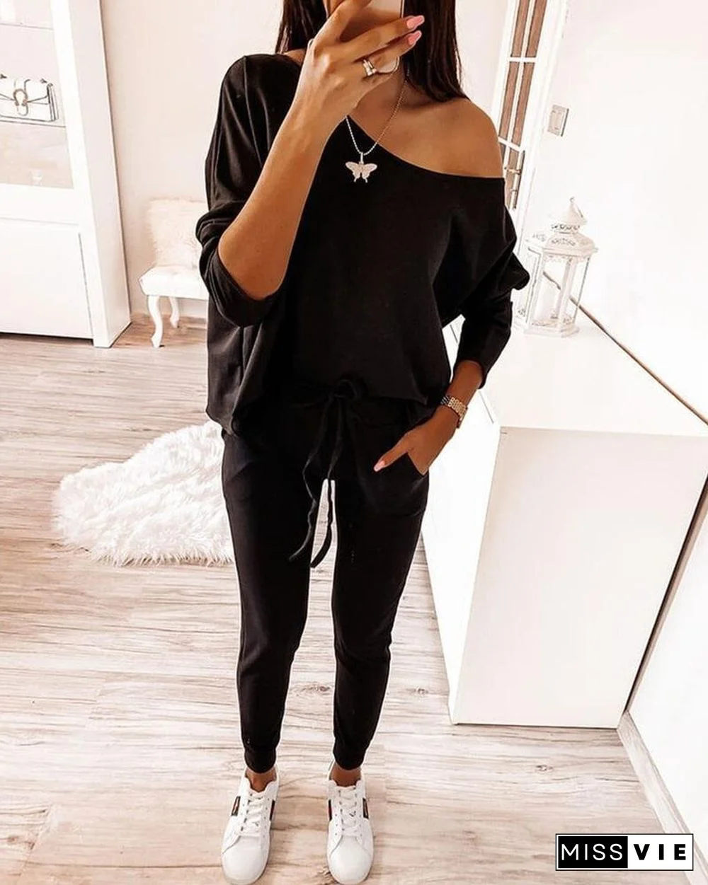 One Shoulder Top & Pants Set P13779