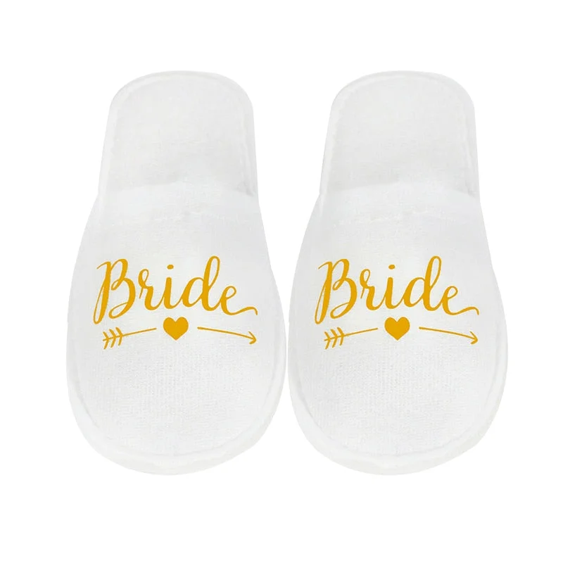 1Pair Bride to be Bridesmaid Disposable Soft Slippers Bridal Shower Bachelorette Hen Party Decoration Supplies Wedding Gift