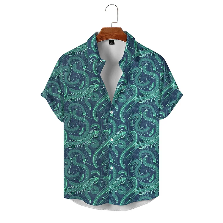 BrosWear Holiday Men's Printed Short Sleeve Shirt