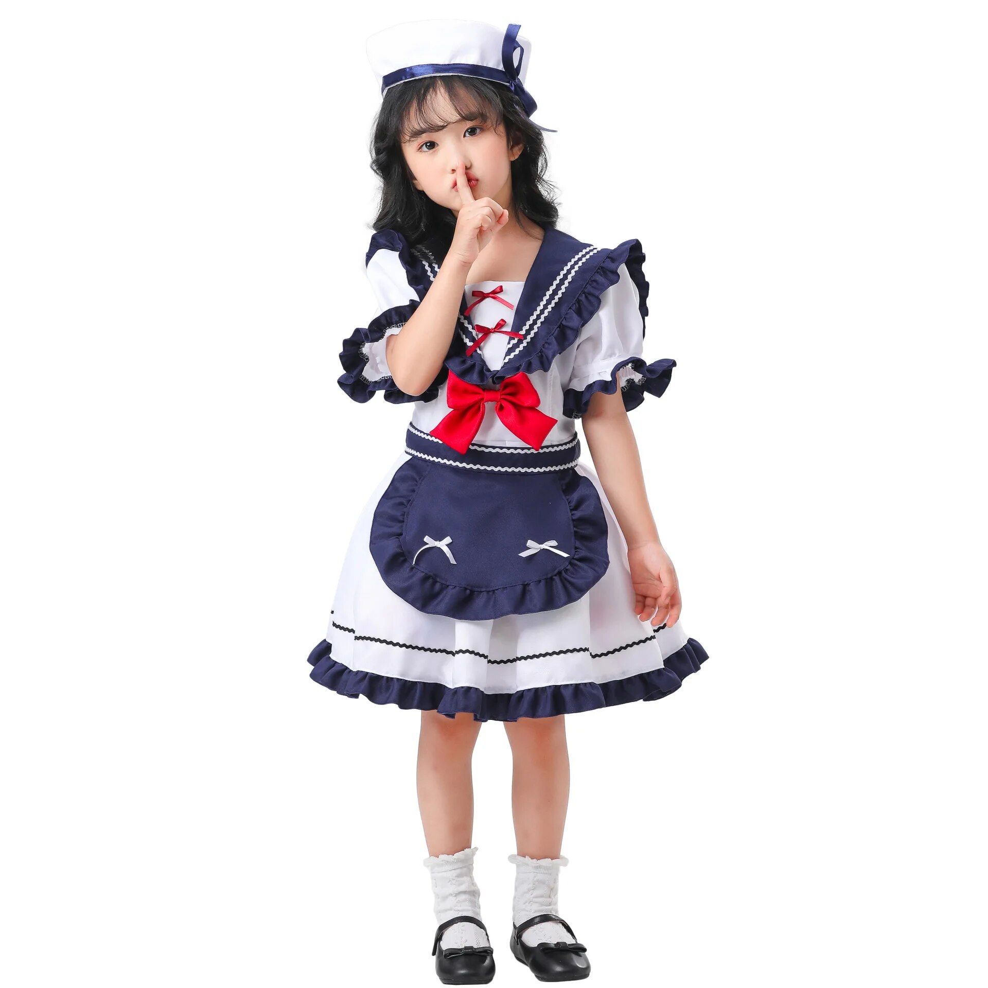 [Wetrose] In Stock Sailor Girl Cosplay Costume Halloween Navy Maid Kid Size For Kids Cute Girl Stage Performance Children's Day