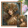 Retro Long Hair Woman- 11CT Stamped Cross Stitch 40*50cm/15.75*19.69in