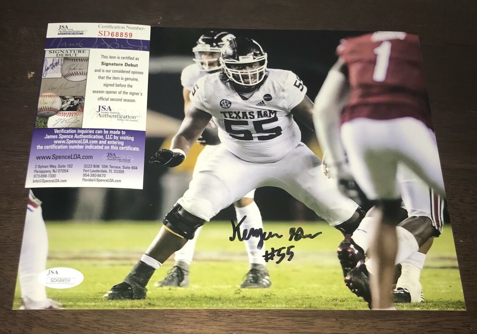 Kenyon Green Texas A&M Aggies Signed 8x10 Autographed Photo Poster painting JSA COA N1