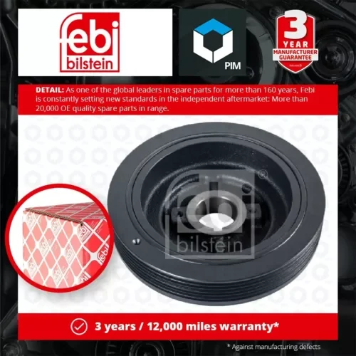 Crankshaft Pulley fits PEUGEOT 406 8B 2.1D 96 to 04 Belt 0515J9 515J9 Febi New Parts