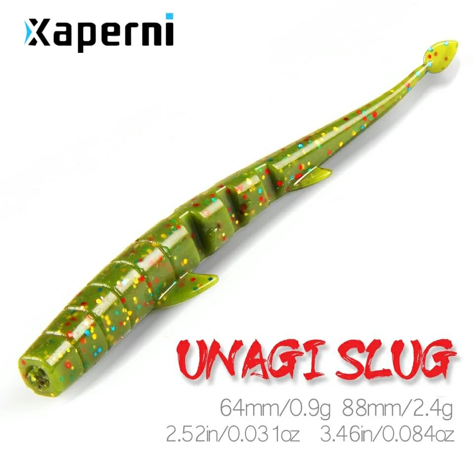 Xaperni UNAGI Slug  Soft Lures 64mm 88mm Fishing Artificial Lures Silicone Bass Pike Minnow Swimbait Jigging Plastic Baits Worm