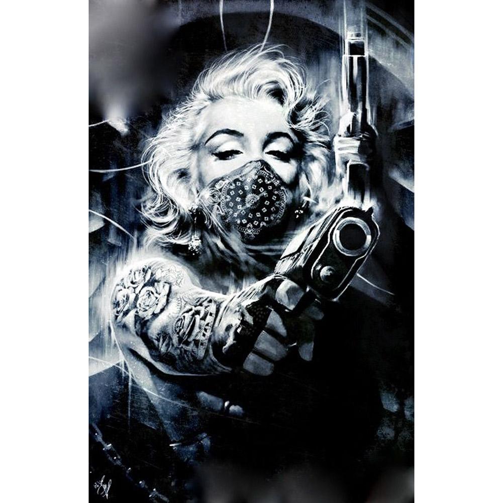 

40*30CM - Brave Womens - Round Drill Diamond Painting, 501 Original