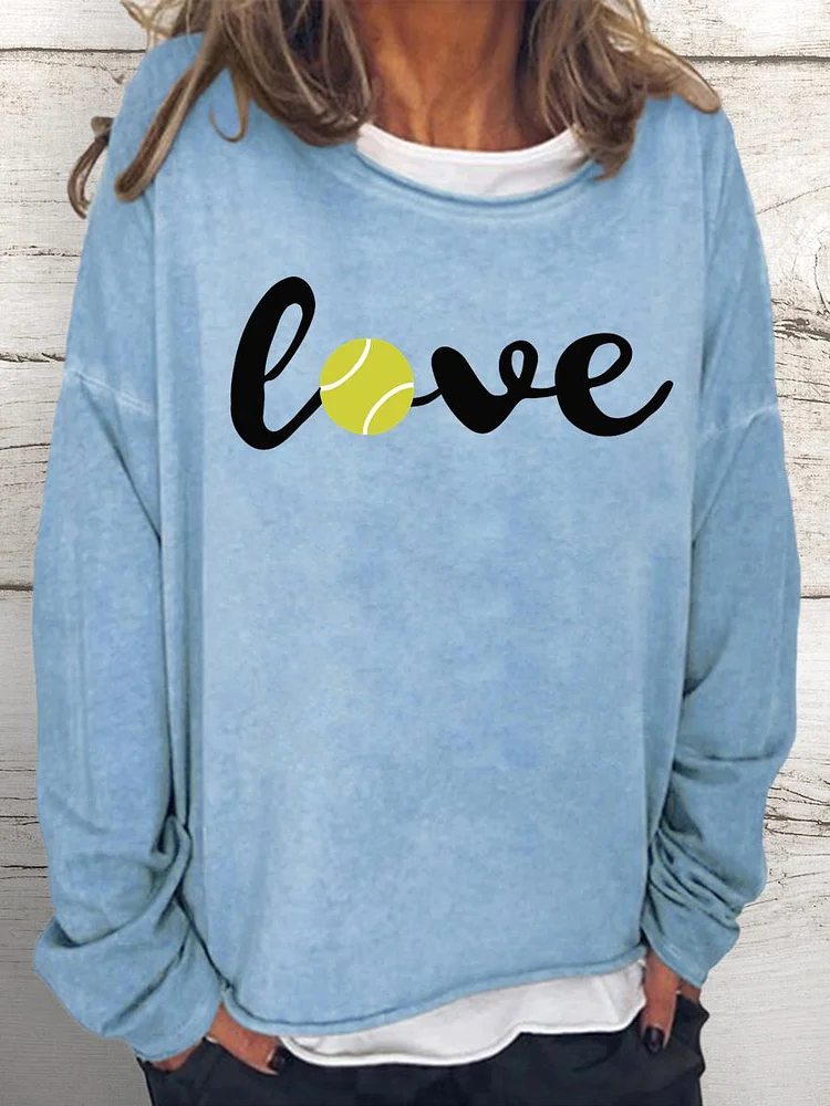 Love tennis Women Loose Sweatshirt-Annaletters