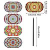 5pcs DIY Handmade Creative Mandala Pattern Wooden + PU Leather Daily Wear Hair Accessories Hair Clips Diamond Painting Artwork Kits