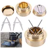 Outdoor Mini Alcohol Stove with Four-Corner Bracket Hiking Backpacking Cookware