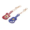 >SALE<5pcs DIY Violin Full Drill Special Shaped Diamond Painting Keychains Gifts
