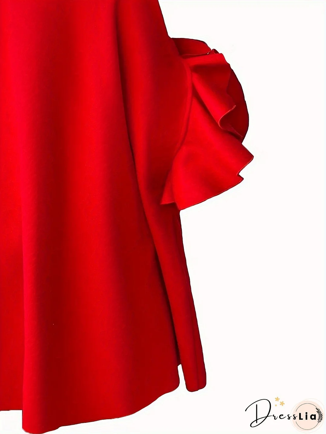 Plus Size Button Front Coat, Casual Ruffle Sleeve Coat For Fall & Winter, Women's Plus Size&nbsp;Clothing