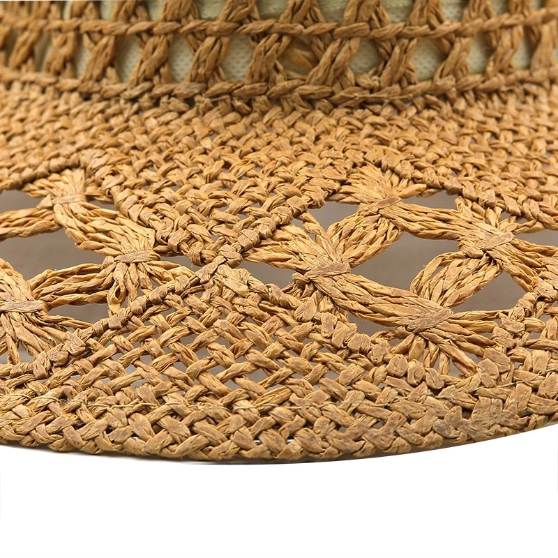 Women’s Basic Solid Color Wide Eaves Straw Hat