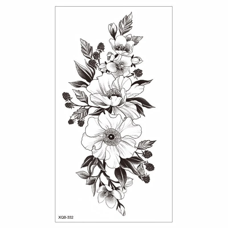 Waterproof Tattoo Sticker Temporary Tattoo Black Rose Tattoo Leg Chest Arm Tattoo Man Woman Tattoo Skin Tattoo Art Tatouage TaTy 515-1