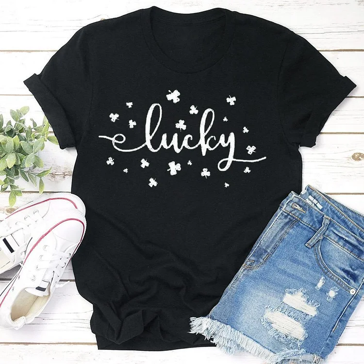 Lucky Heart T-Shirt Tee --Annaletters