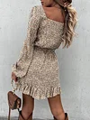 Floral Printed Long Sleeves Mini Dresses