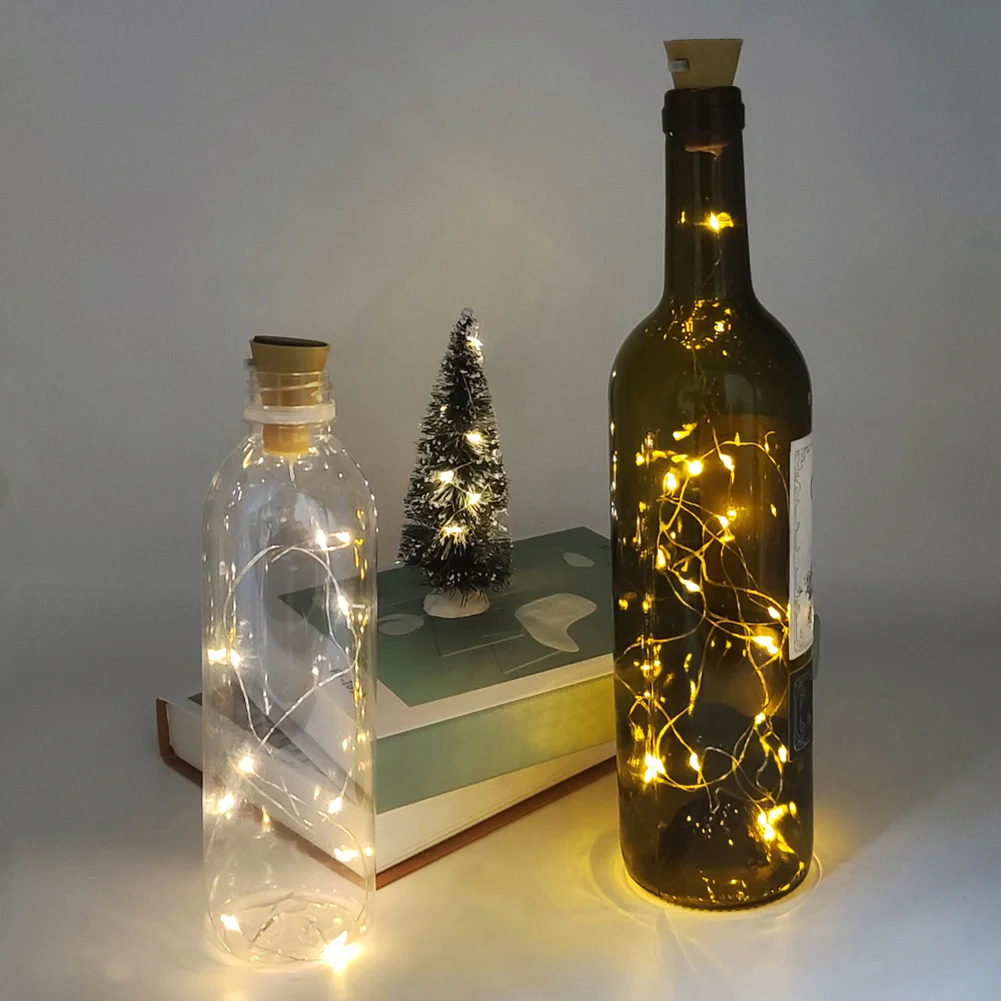 2m 20LED Solar Wine Bottle String Light Wedding Cork Garland Fairy Lamp