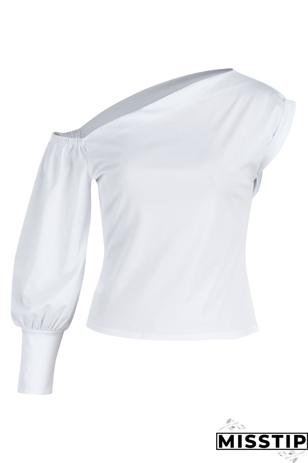 Red Fashion Casual Solid Patchwork Asymmetrical Oblique Collar Tops