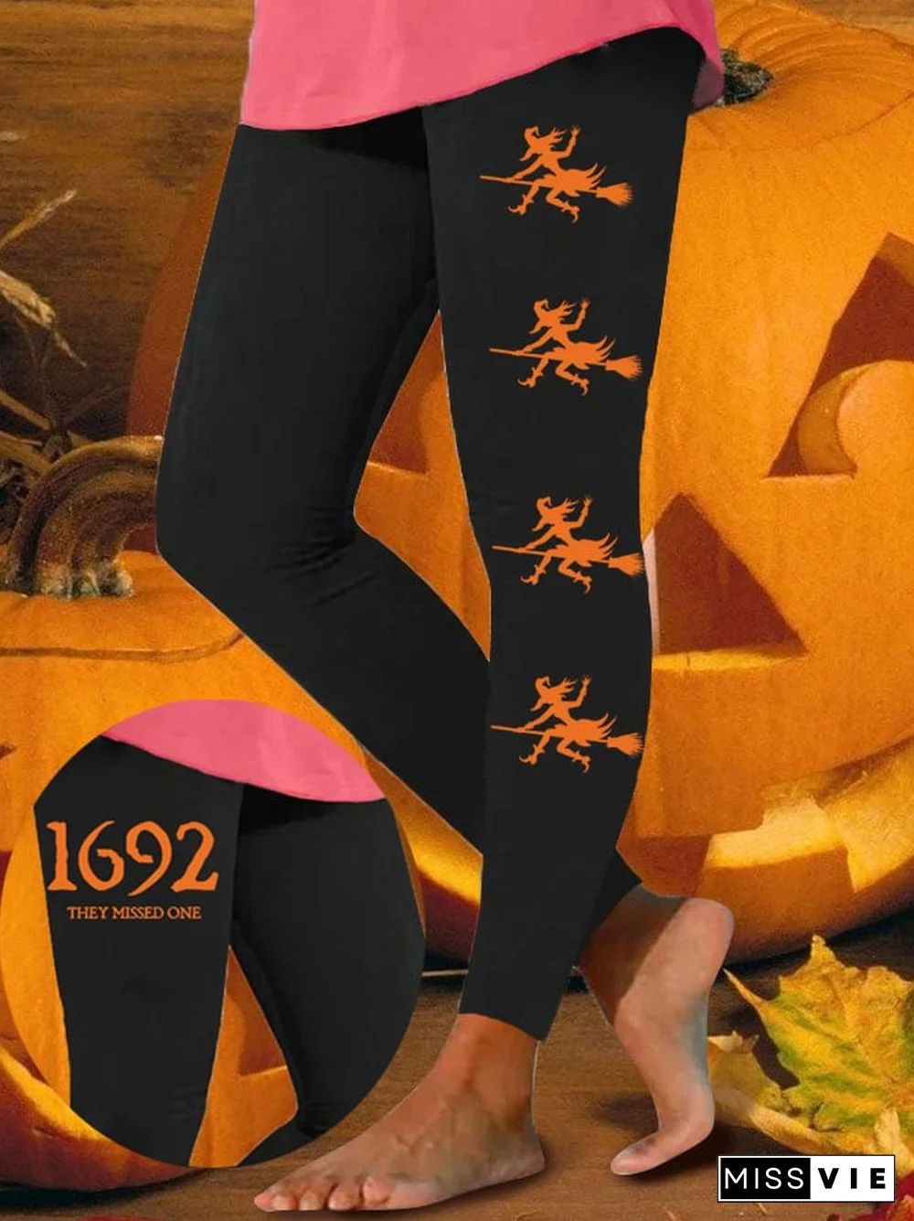 Women's 1692 They Missed One Salem Witch Print Leggings