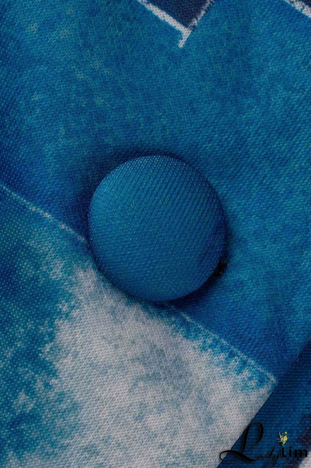 Camel Casual Print Patchwork Buttons Turn-back Collar Long Sleeve Two Pieces