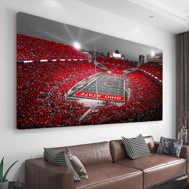 Buckeyes Football Team Home Canvas Wall Art - Ohio Stadium Wall Art Buckeyes Football Team Home Canvas Wall Art - Ohio Stadium Wall Art