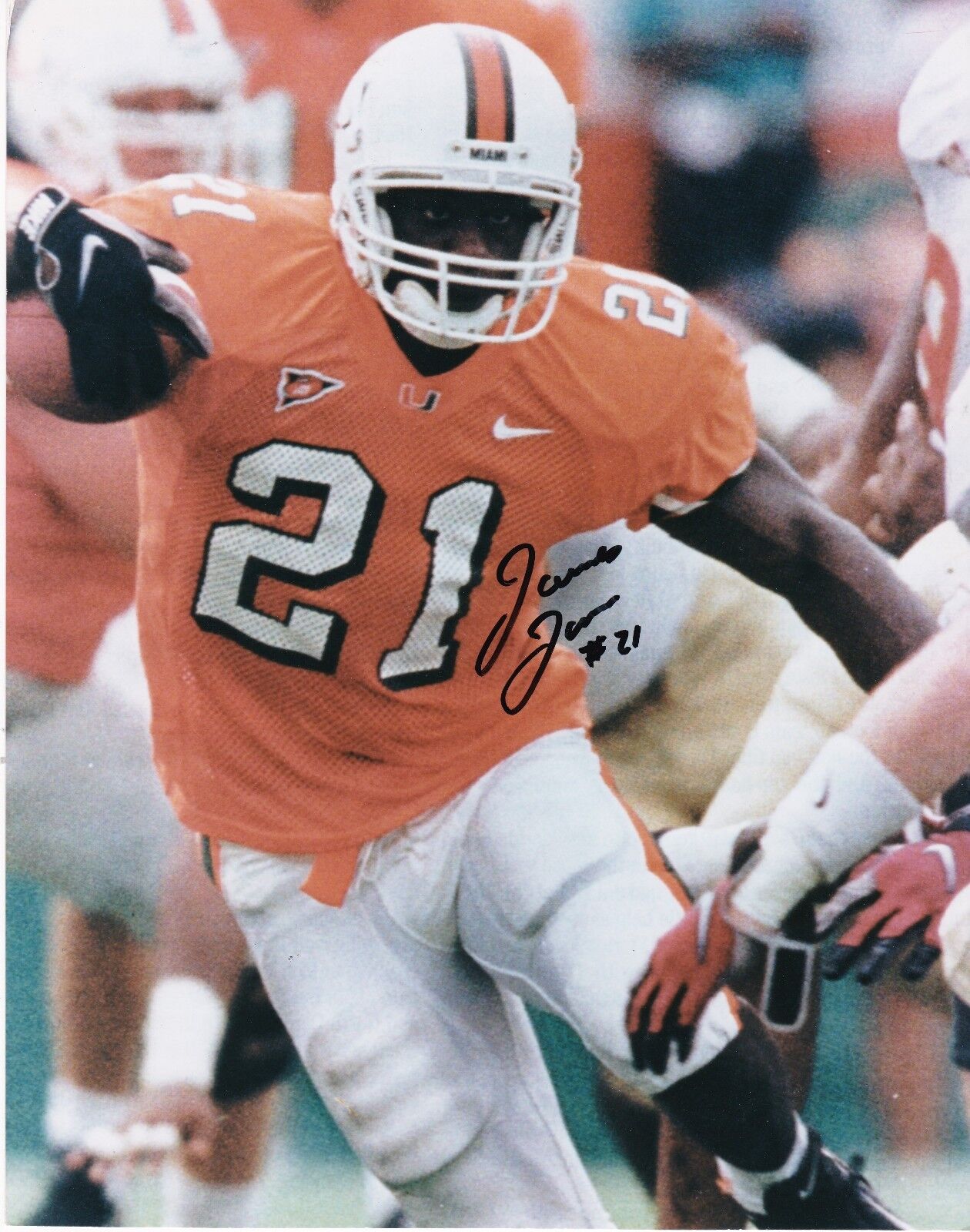 JAMES JACKSON MIAMI HURRICANES ACTION SIGNED 8x10