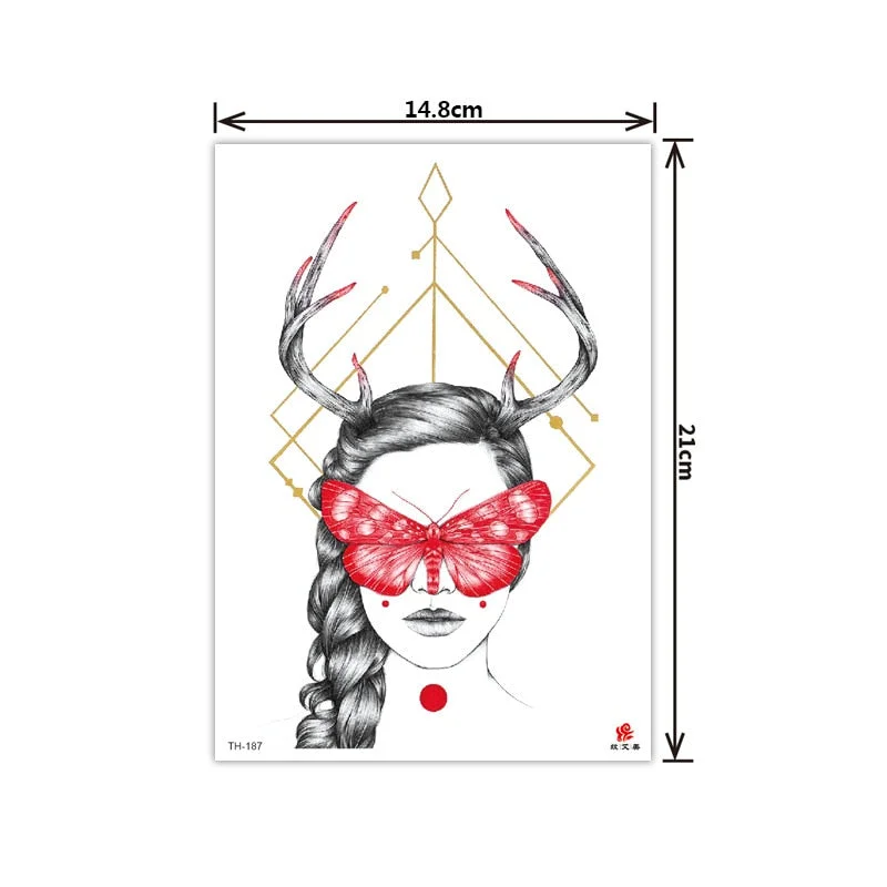 2021 New Plain Flower Arm Tattoo Sticker Flower Waterproof Tattoo Color Animal Tiger Tattoo Sticker