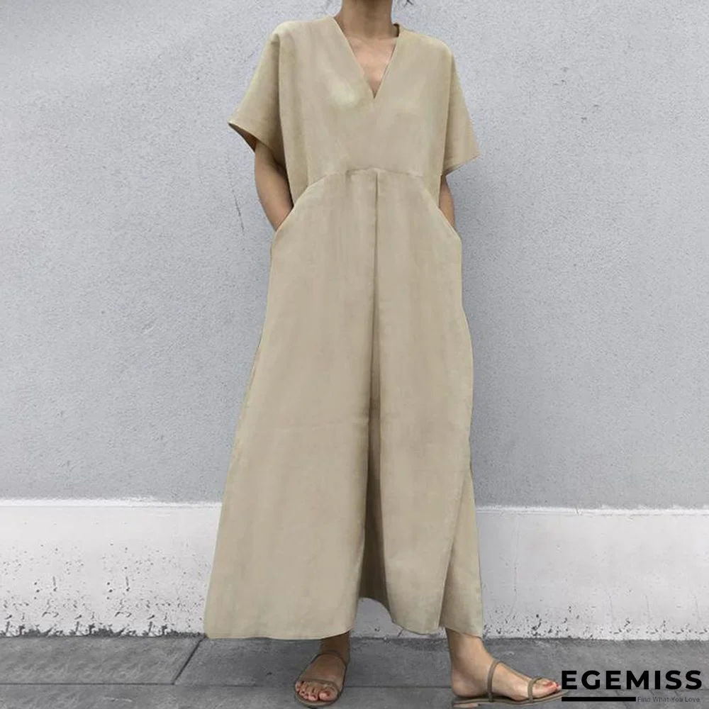 Large Size Casual Short Sleeve Dress Long Skirt Girl | EGEMISS