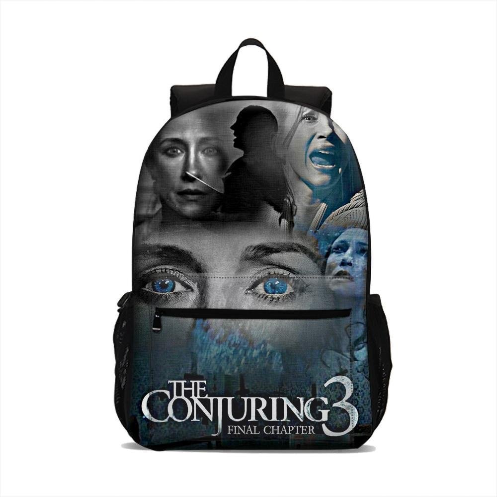The Conjuring The Devil Made Me Do It Backpack Laptop Bag Lightweight Large Capacity Schoolbag Outdoor Travel Bag Kids Teens Use 18 inch