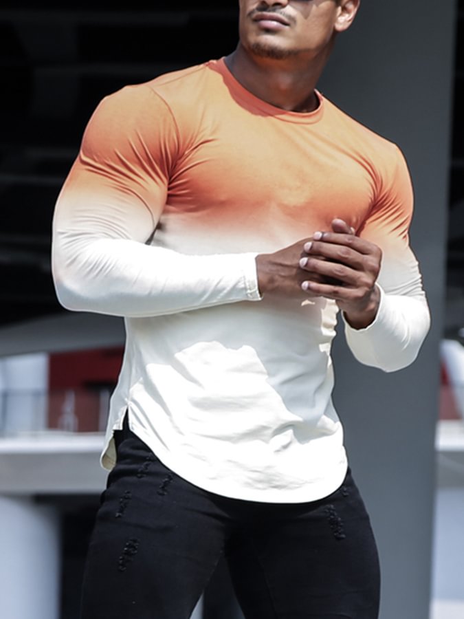 🔥Clearance Sale🔥Men's Sports Long Sleeve Gradient Top