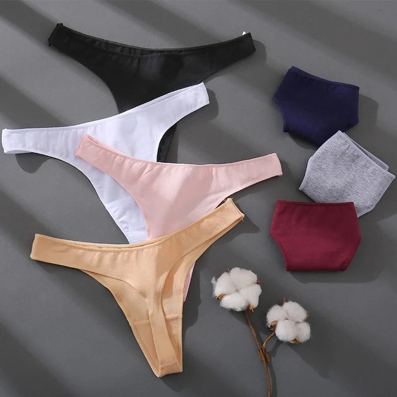 3PCS/Set Sexy Thong Women Panties Cotton Underwear Briefs Women G-String Female Underpants Lingerie Pantys Girls Femme Panties
