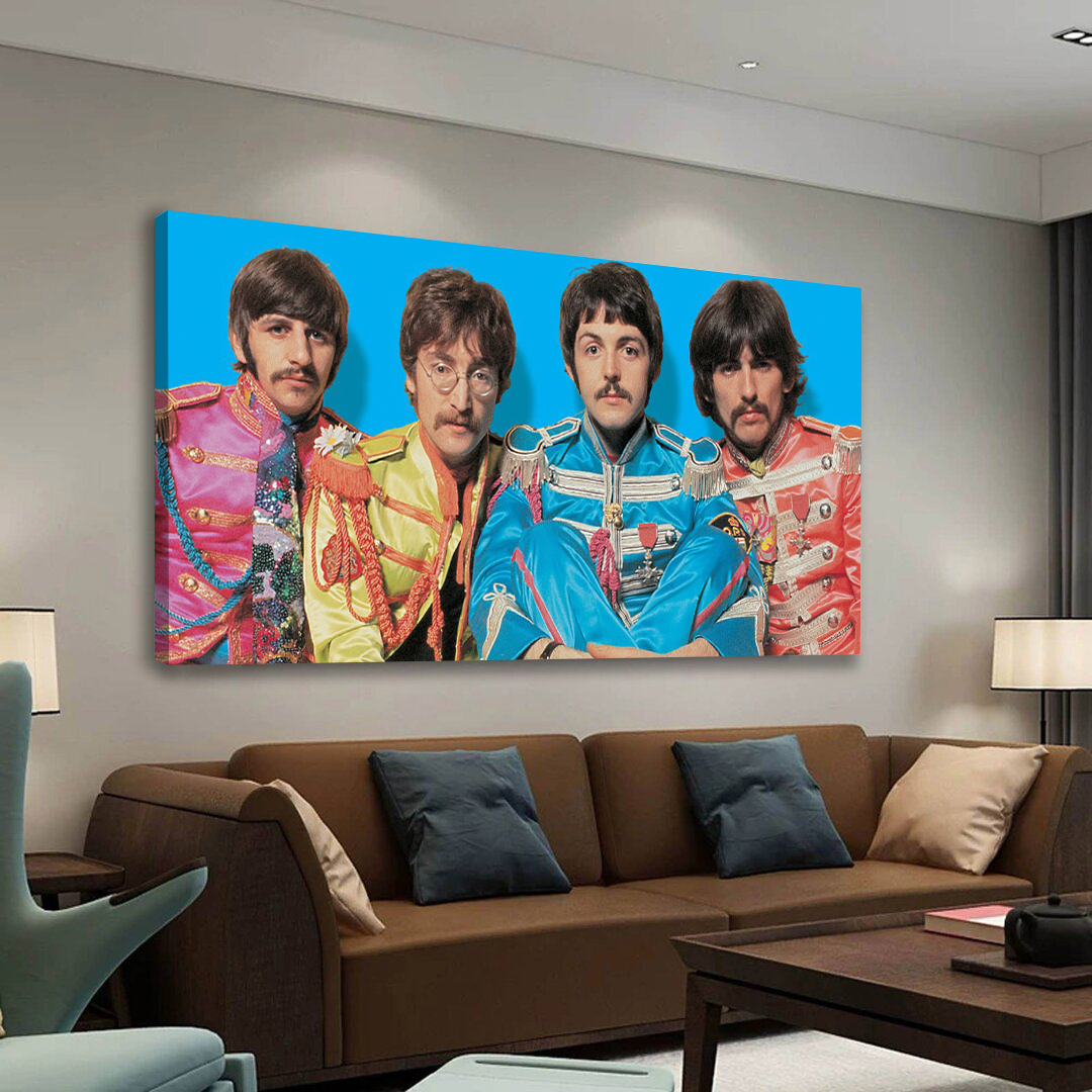 The Beatles Sergeant Pepper Colorful Canvas Wall Art
