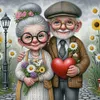 Old Couple-11CT Stamped Cross Stitch 40*40cm/15.75*15.75in tapestrymarket