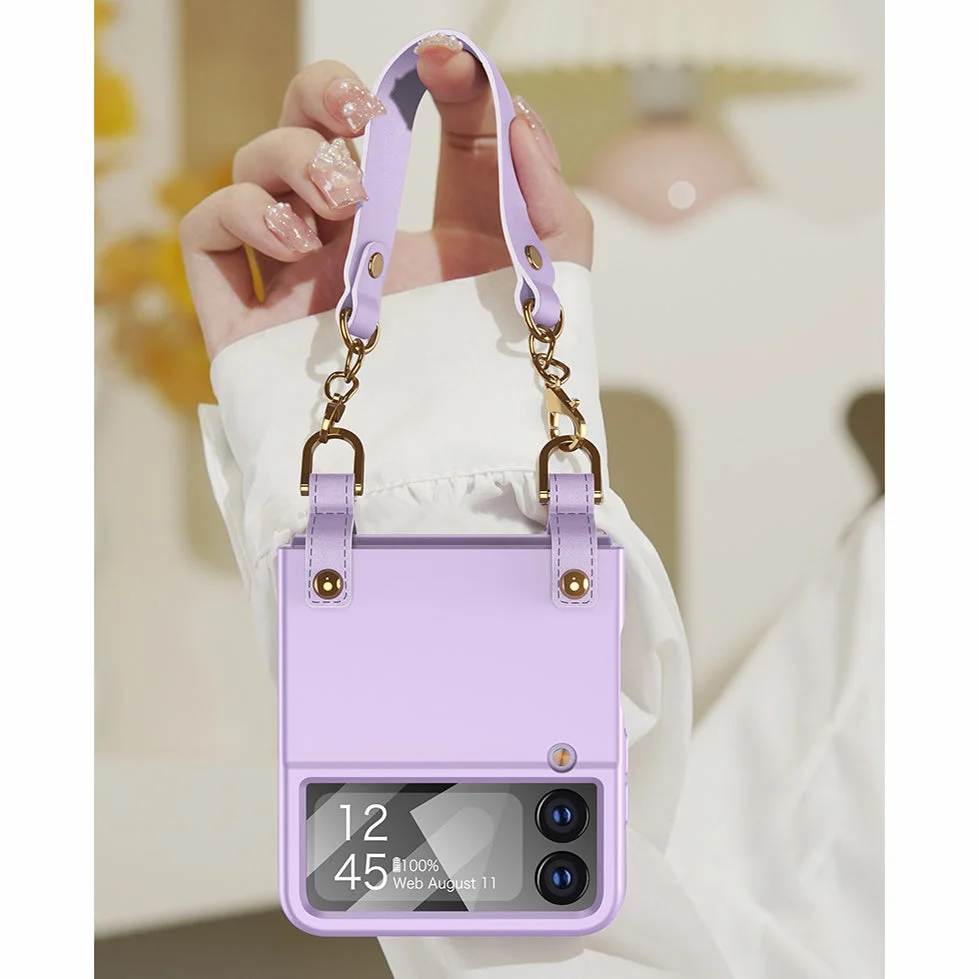Applicable For Samsung Zflip3/4 Folding Fashion Women's Ultra-Thin Handbag Mobile Phone Case