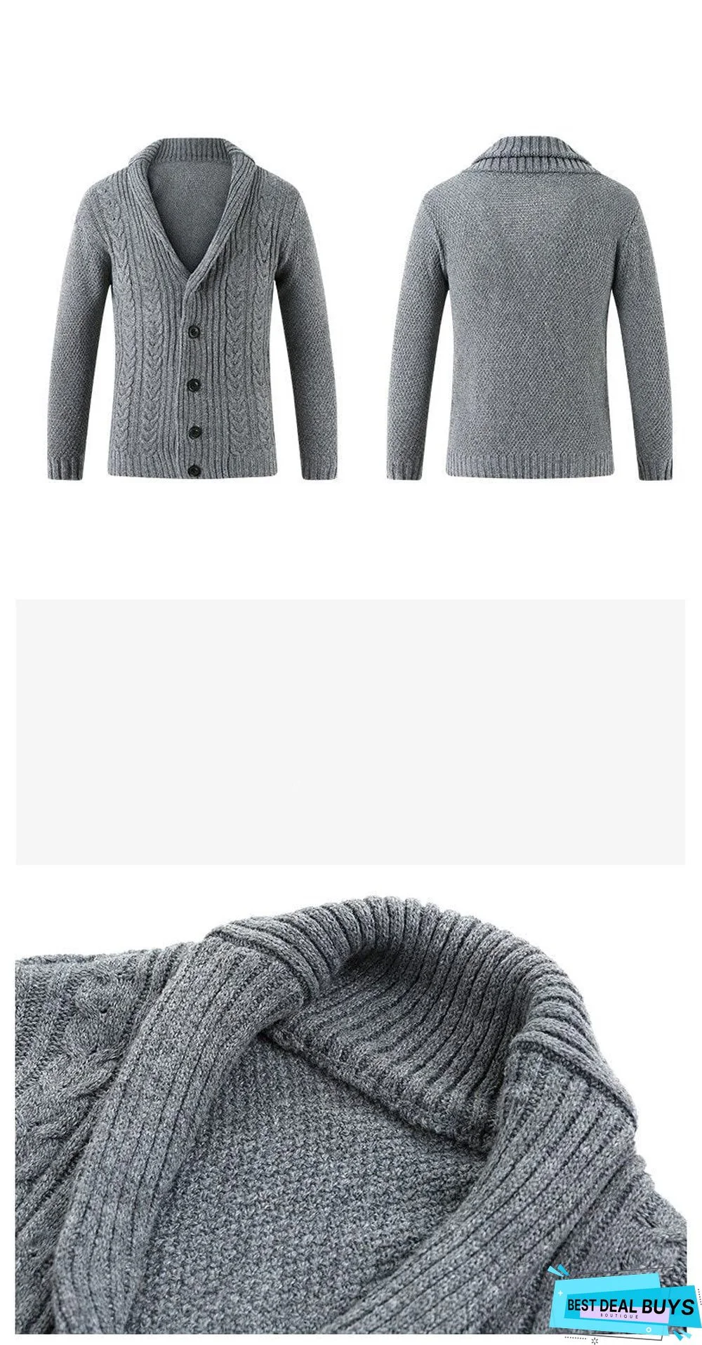 Men Casual Warm Men's High Quality Fashion Cardigan V-Neck Knitting Sweaters Coat