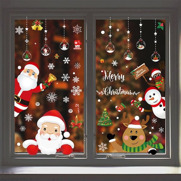 1 Pc Christmas Sticker Double-sided Electrostatic Window Glass Sticker Decoration - Shop Trendy Women's Fashion | TeeYours