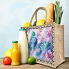 DIY Diamond Painting Linen Waterproof Handbag Shopping Storage Bag Totes Kit(with 2pcs diamond painting)