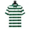 High-end ice silk striped polo shirt