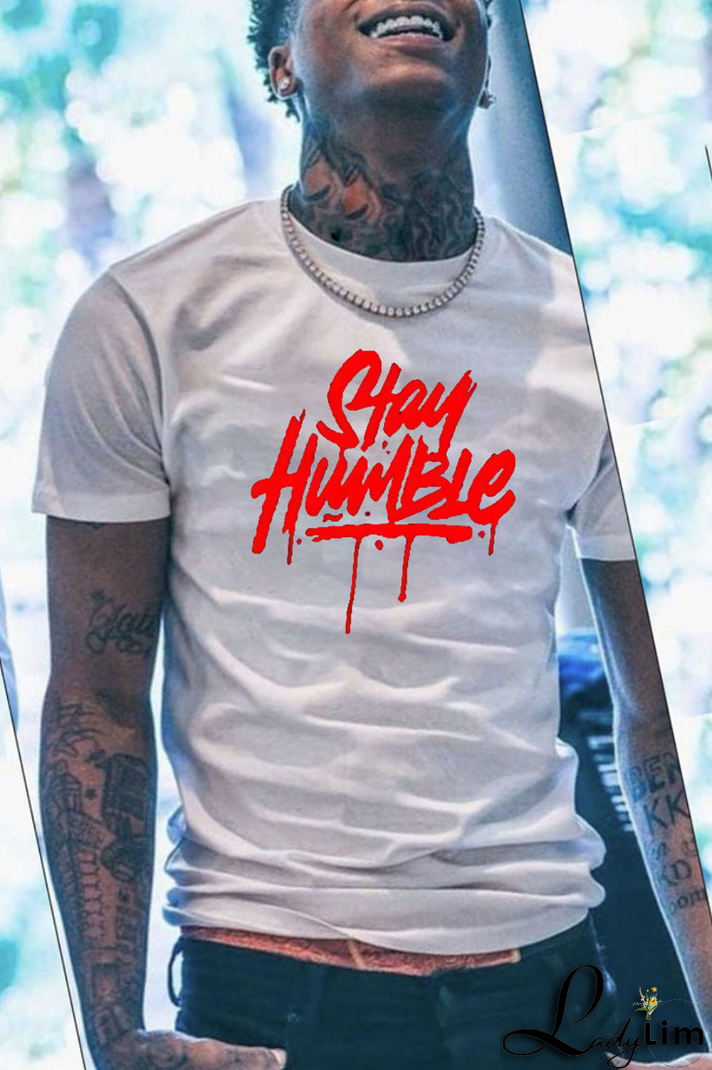 Black Casual Print Patchwork O Neck T-Shirts