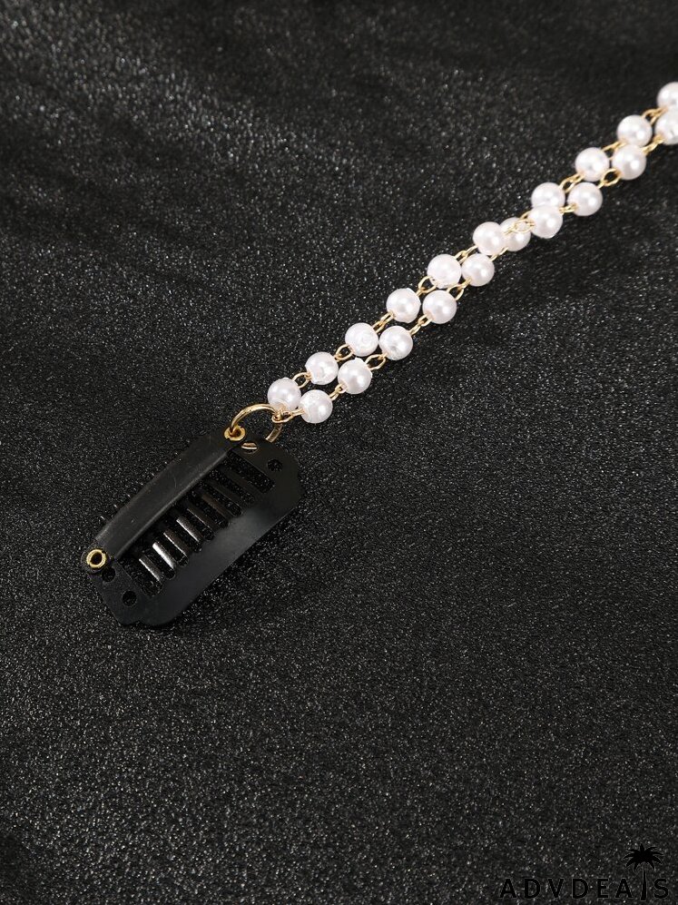 Faux Pearl Decor Hair Clip