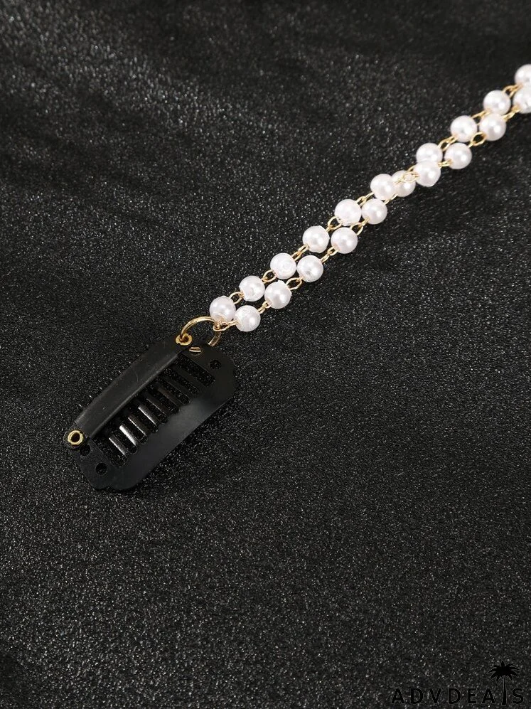 Faux Pearl Decor Hair Clip
