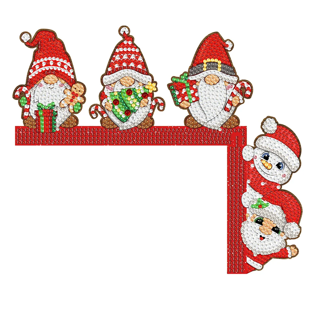 DIY Christmas Gnome Santa Claus Snowman Diamond Painting Door Corner Sign for Home