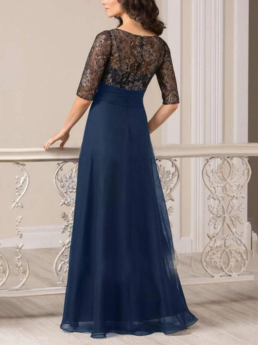 Solid color high waist lace dress